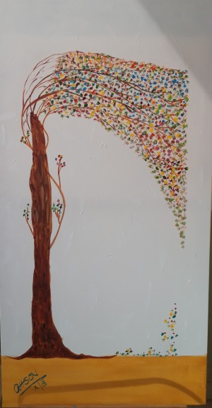 Ahson_Qazi_Geometrical_ abstract artahson_qaziShades_of_Divinityabstract Artstretched canvass 24x48 by Ahson Qazi